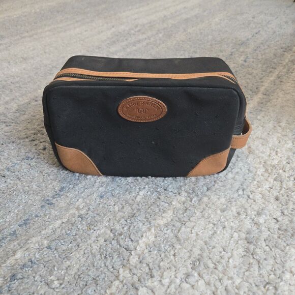King Ranch Men's Leather / Canvas Travel Toiletry Bag - Picture 1 of 11